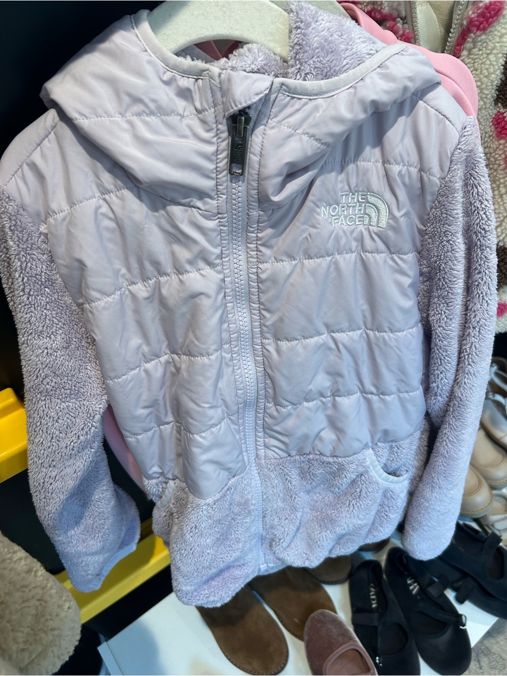 The North Face Lavender Hooded Puffer Jacket for Kids